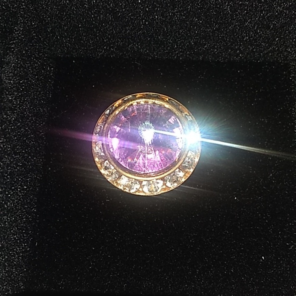 pink Swarovski button cover
